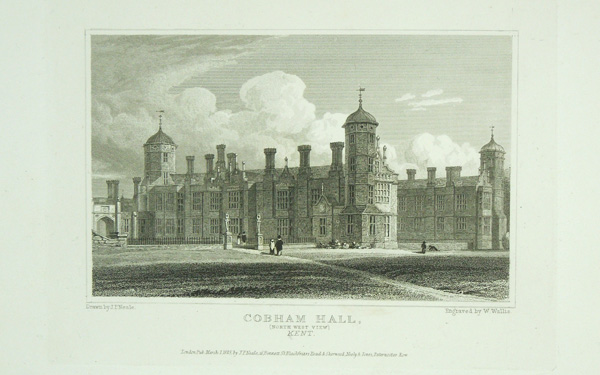 Cobham Hal (north west view), The Seat of The Earl of Darnley.