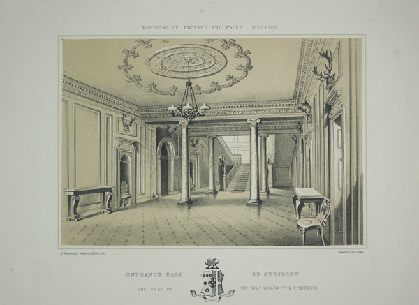 The Entrance Hall at Shrigley Hall, the Seat of The Rev Brabazon Lowther